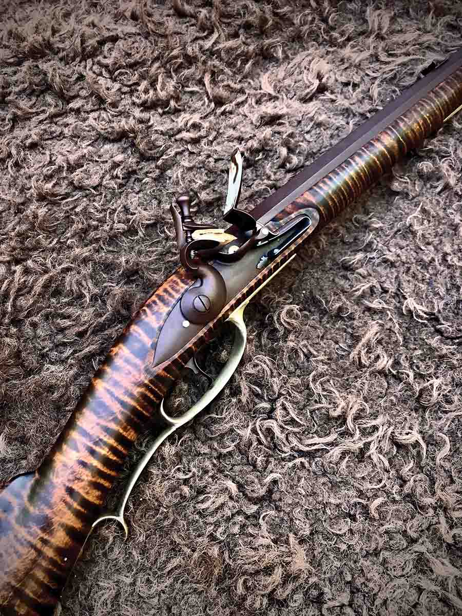 This shows the lock area of the Kibler Colonial rifle.